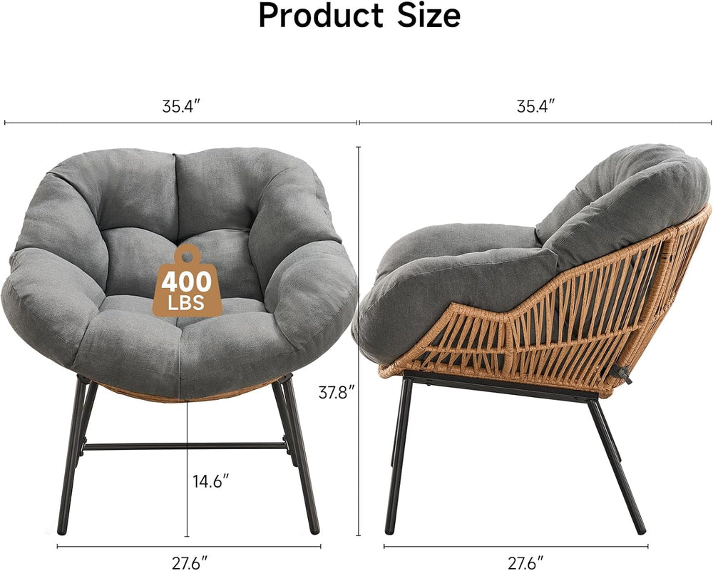 Outdoor Egg Chair, Indoor Lounge Chair for Patio, Bedroom, Living Room, Porch...