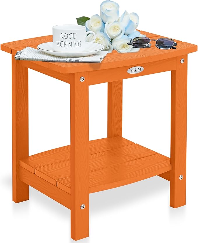 Y&M Outdoor Side Table, HIPS Adirondack Small Double Layer Table, Waterpr...