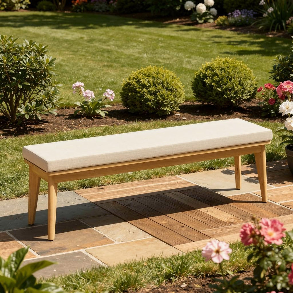 Wisteria Lane 59"L×15.82"W Acacia Outdoor Patio Bench with Washable...