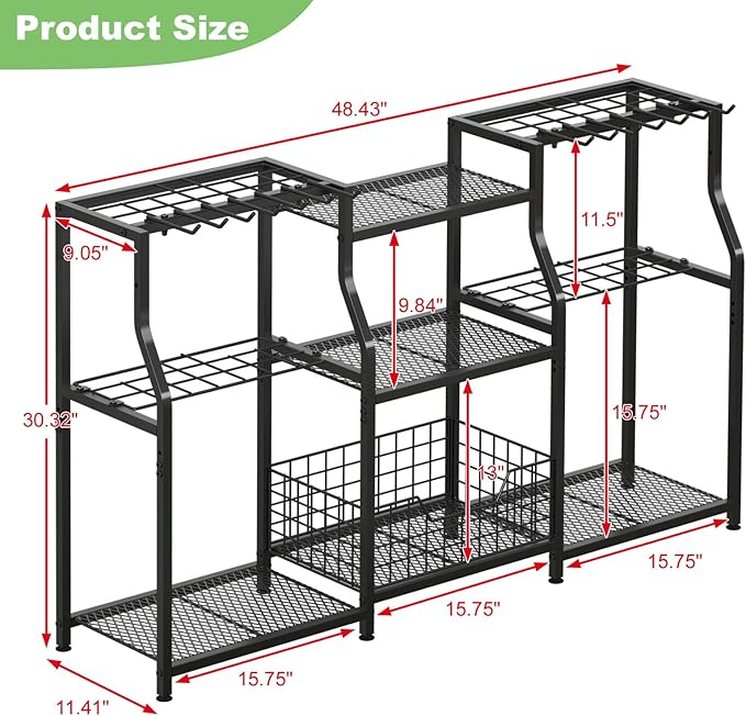 keomaisyto Garden Tool Organizer, Heavy Duty Yard Tool Tower Rack for Garage ...