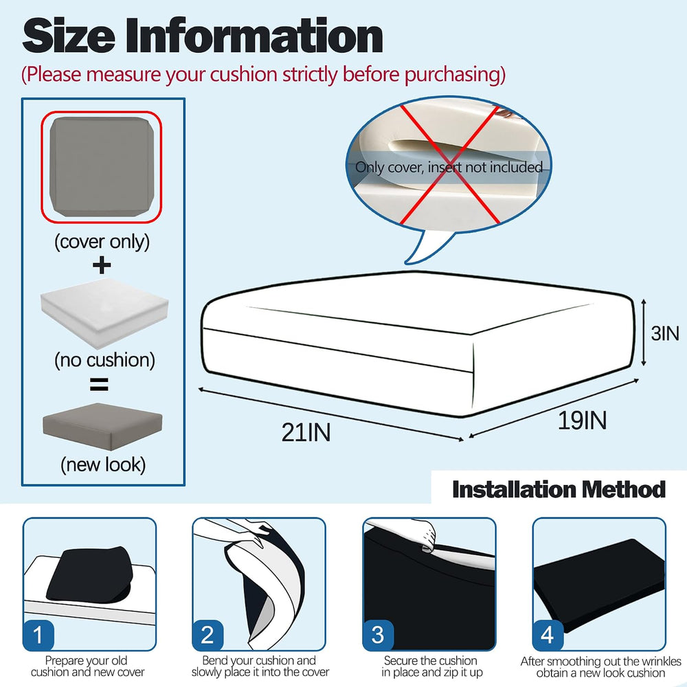 Sqodok Patio Cushion Cover 21x19 inch, 4Pack Sofa Cushion Cover Replacement