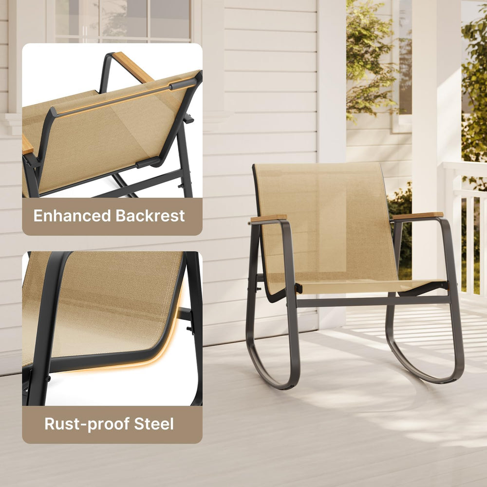 Aiho 3-Piece Patio Furniture Set, Textilene Bistro Sets for Garden, Brown