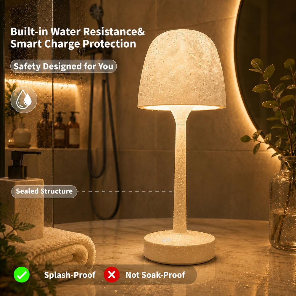 2-Pack Shower Lamp Waterproof Ocean Wave Projection Outdoor Table Lamps