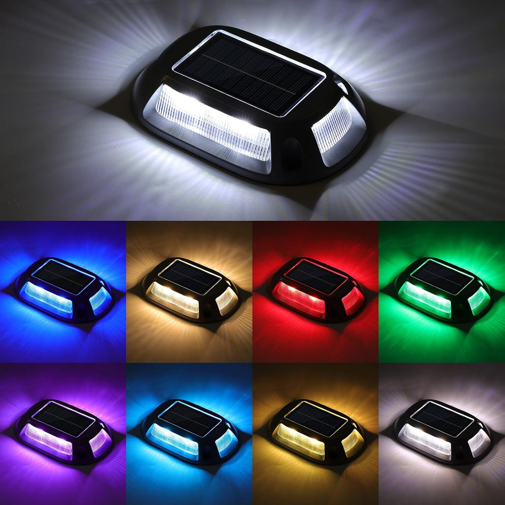 VOLISUN Solar Driveway Lights Dock Deck Lights 12 Pack,9 Colors in 1 Led IP67...
