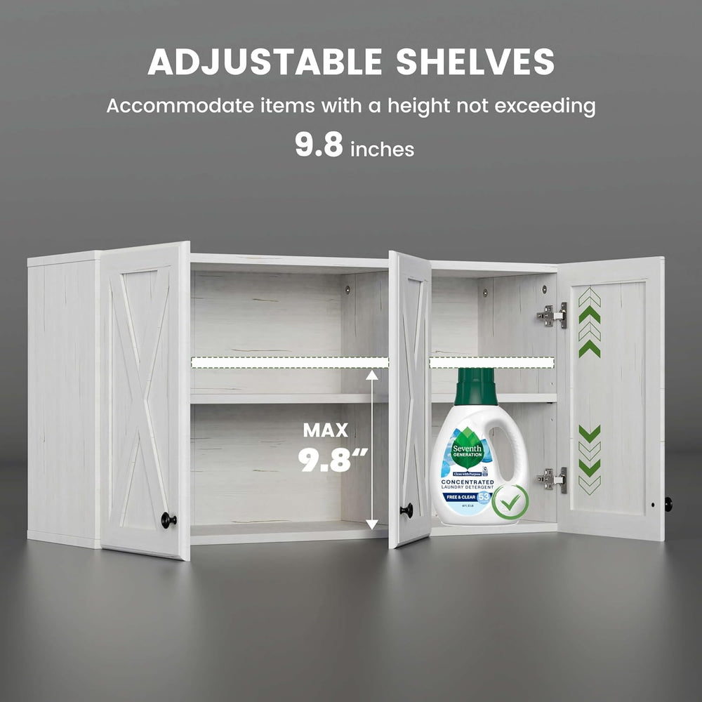 Wall Cabinet, Bathroom Wall Cabinet,Farmhouse Wall Mounted Cabinets for Kitch...
