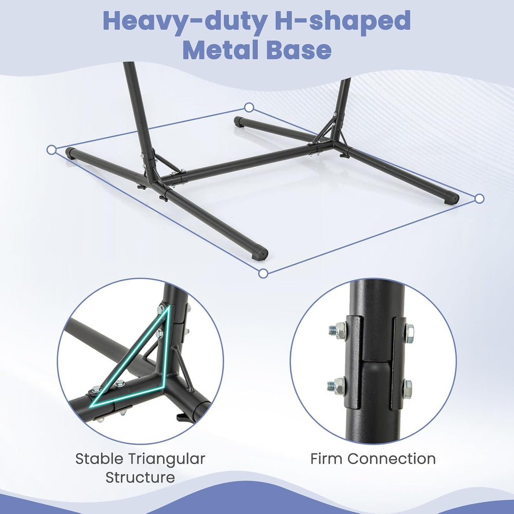 Tangkula Adjustable Hammock Chair with Stand, Sturdy Swing Chair with 6 Adjus...
