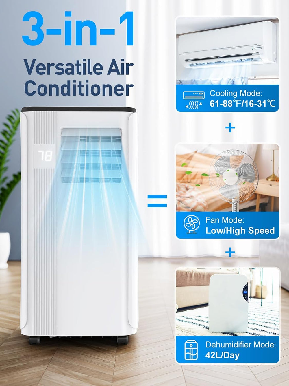 Portable Air Conditioners - 2026 Upgraded 10000 BTU Portable AC for Room up t...