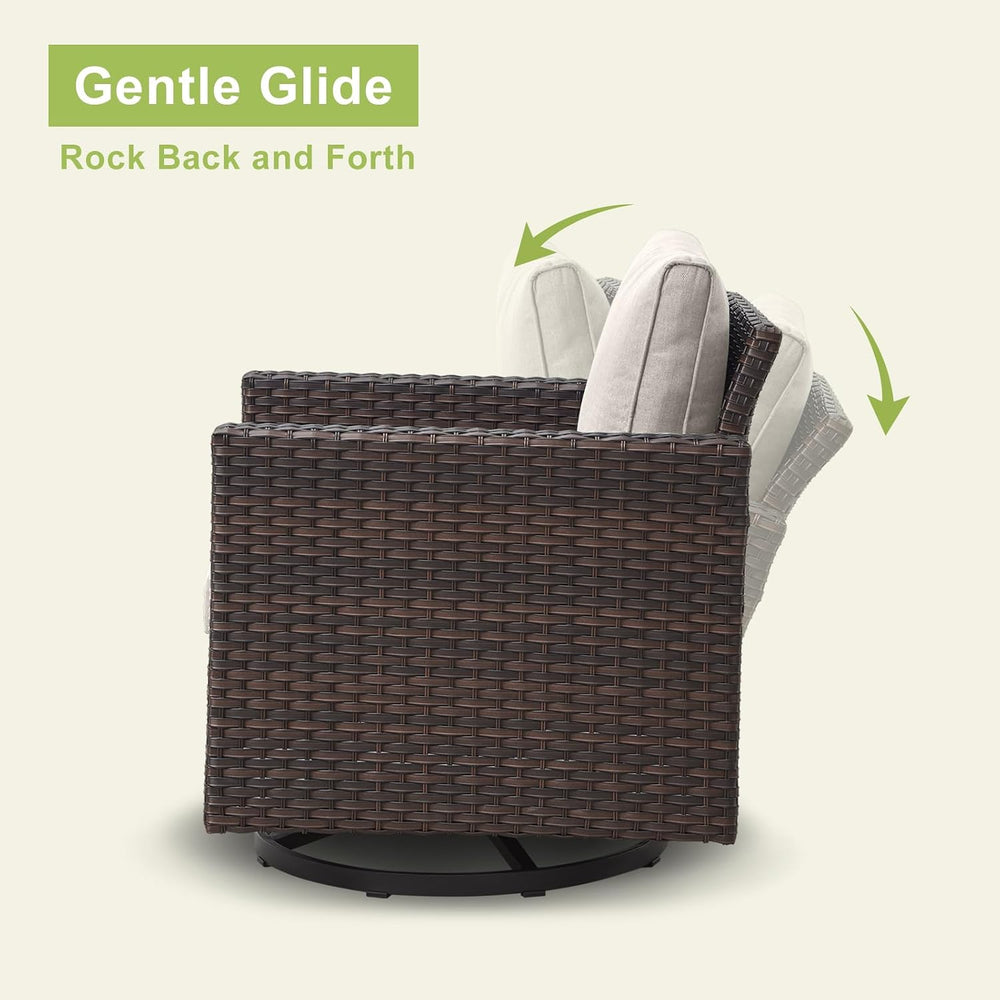 Luxury Outdoor Patio Swivel Rocker Chairs - Wicker Patio Swivel Rocking Chair...