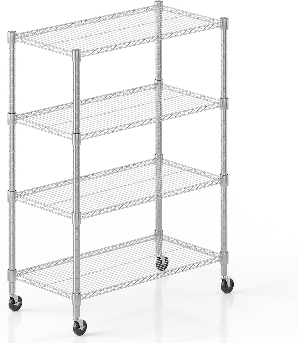 Himimi 4-Tier Heavy Duty Steel Wire Rack Storage Shelving, Adjustable Metal S...