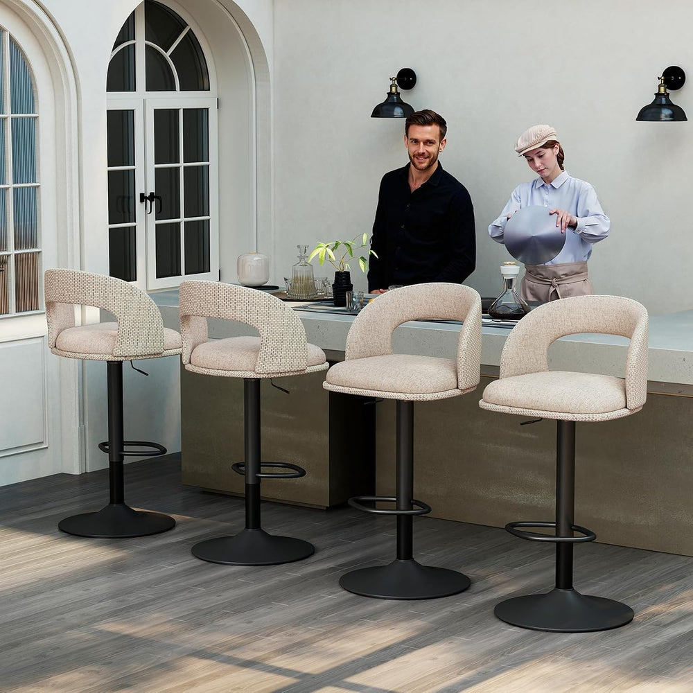 Furnimart Outdoor Bar Stools Set of 6 with Covers Waterproof, Adjustable Pati...
