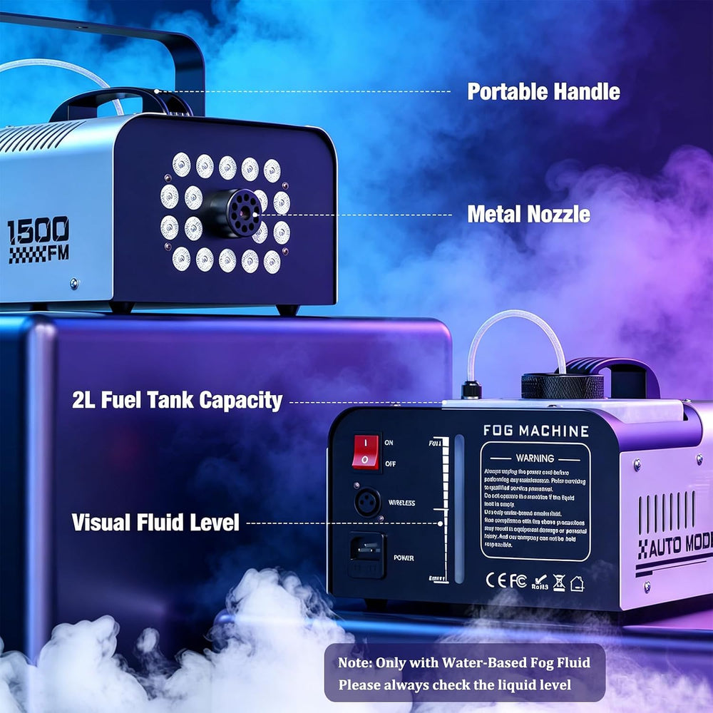 1500W Fog Machine Outdoor Indoor, Halloween Smoke Machine Fog 20000 CFM