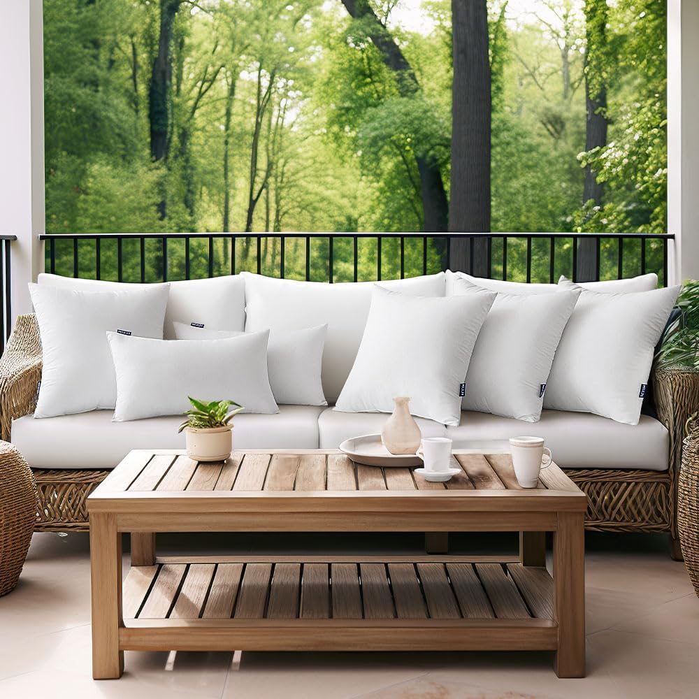MIULEE 22x22 Inch Outdoor Pillow Inserts Set of 2, Waterproof Throw Pillows