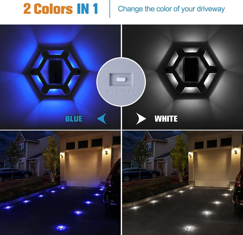 VOLISUN Solar Dock Driveway Deck Outdoor Pathway LED Lights, 12-Pack