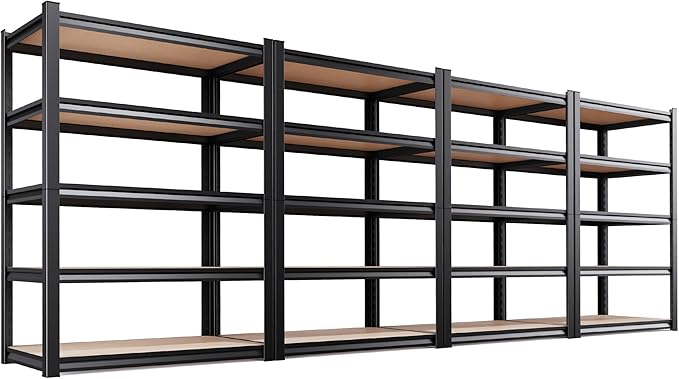 AOAORRG Set of 4 Garage Shelving Heavy Duty Storage Shelves, Metal Adjustable...