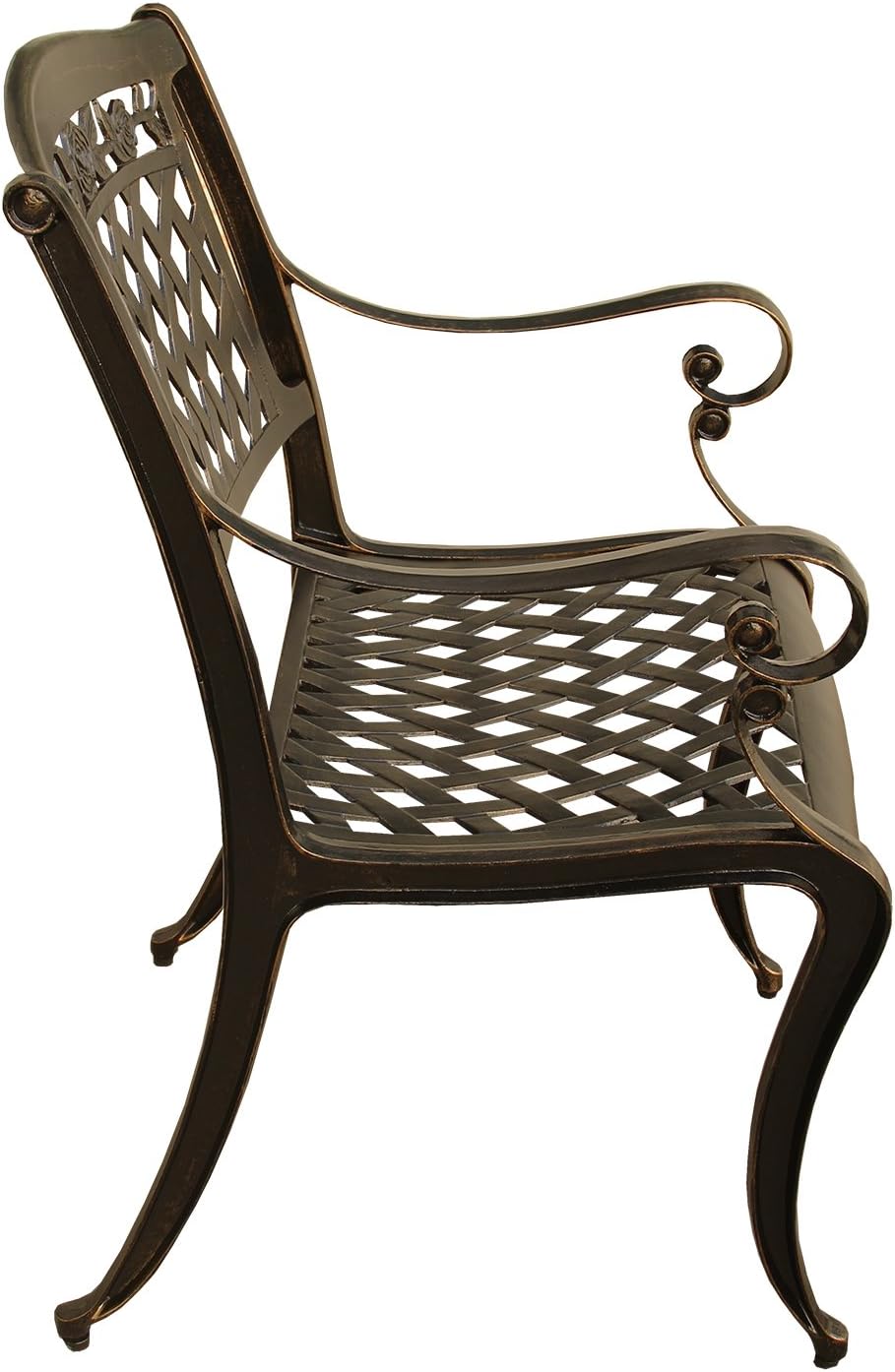 Oakland Living Rose Outdoor Aluminum Dining Chair, Bronze