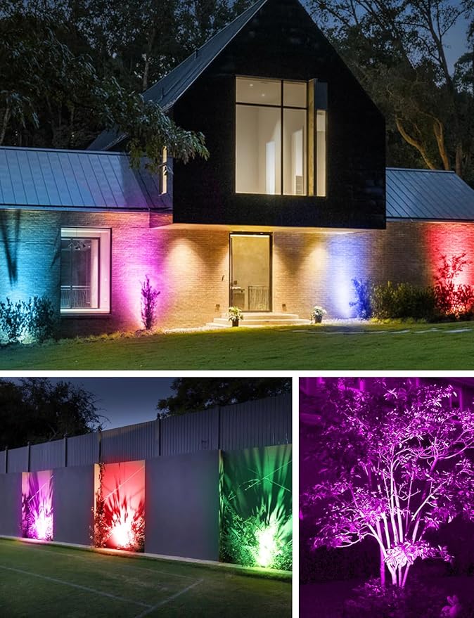 SUNVIE RGBW Low Voltage Landscape Lighting Color Changing 12W Waterproof Well...
