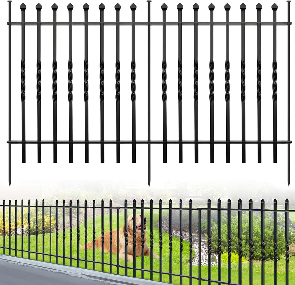 GILPWA 10 Panels No Dig Decorative Garden Fence, 32in(H)×24Ft(L)