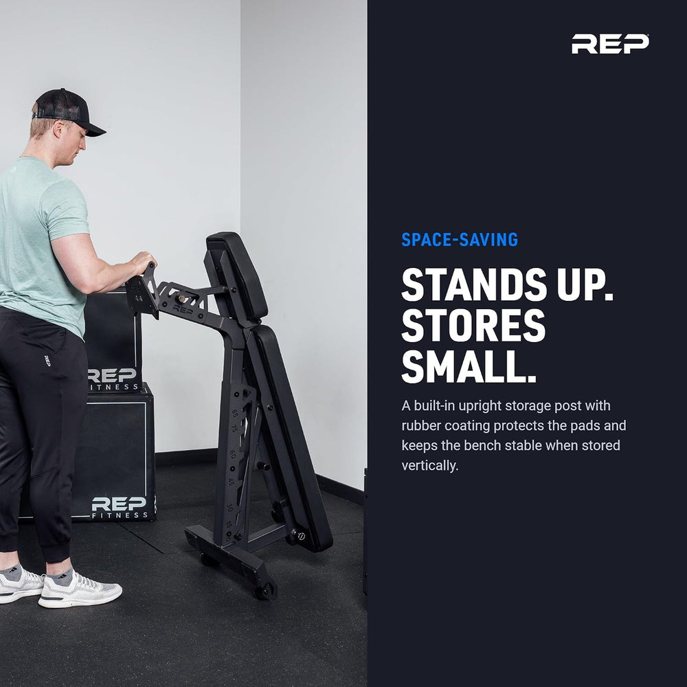 REP Nighthawk Adjustable Weight Bench | Home Gym Incline Decline Flat Workout...