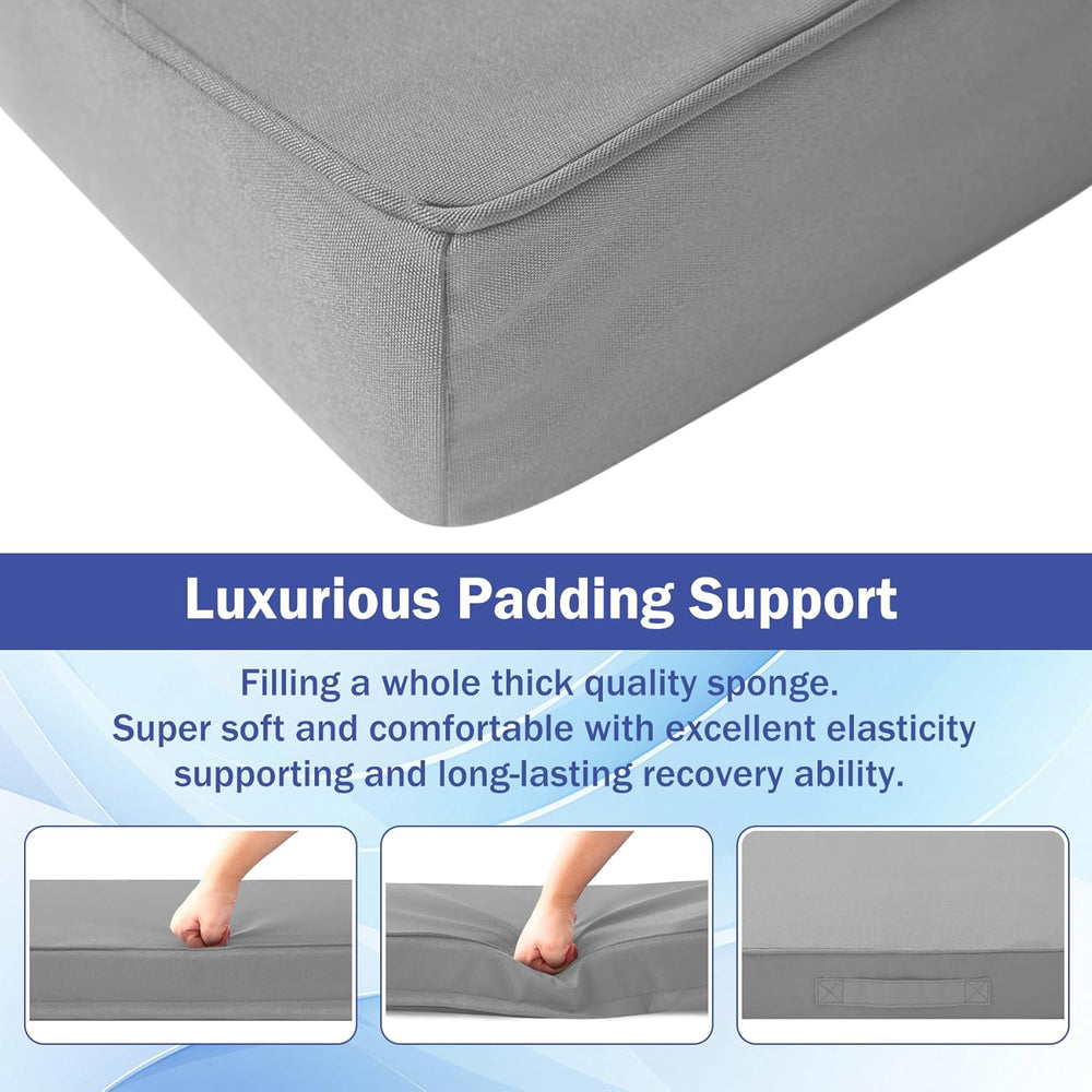 IASEAHK Patio Chair Cushions, 19" x 19" x 3" Outdoor Chair Cus...