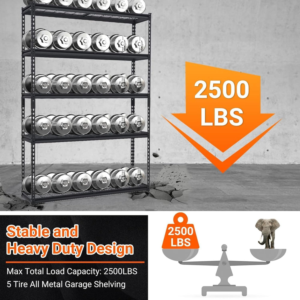 GarveeTech Heavy Duty Garage Shelving Unit, 60 in L x 24 in W x 78 in H Adjus...