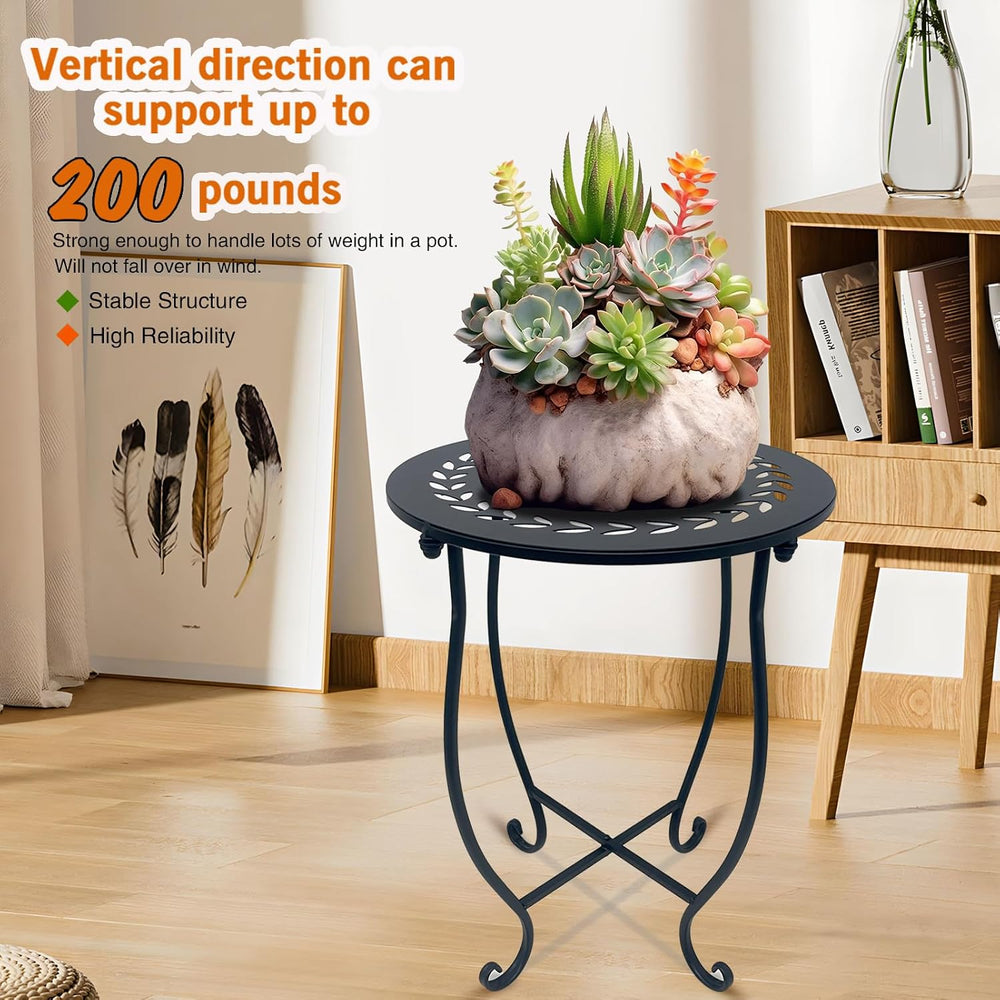 Round Side Table Set of 2, Metal Patio Side Tables End Tables