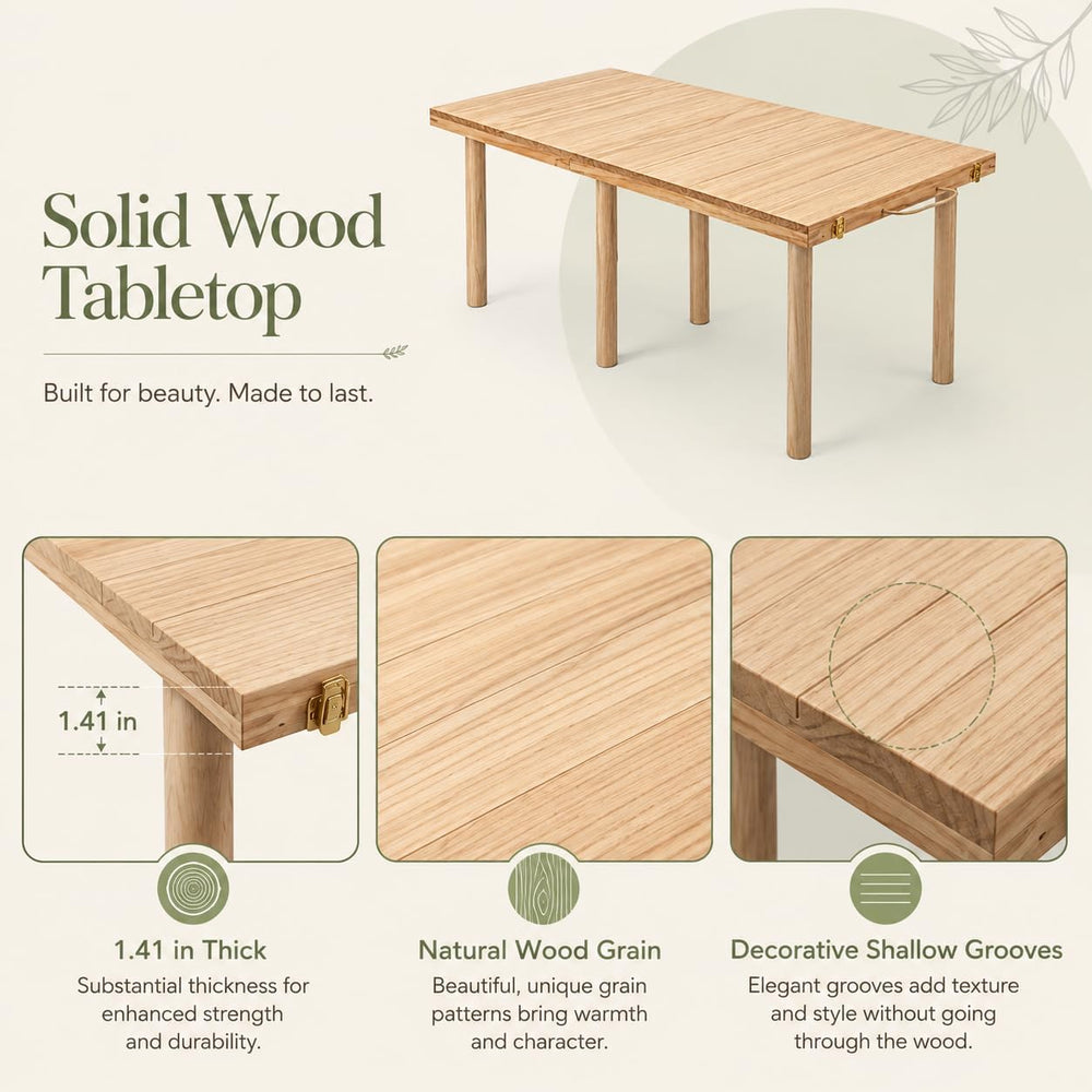 44 x 22 Inch Foldable Solid Wood Boho Low Picnic Table
