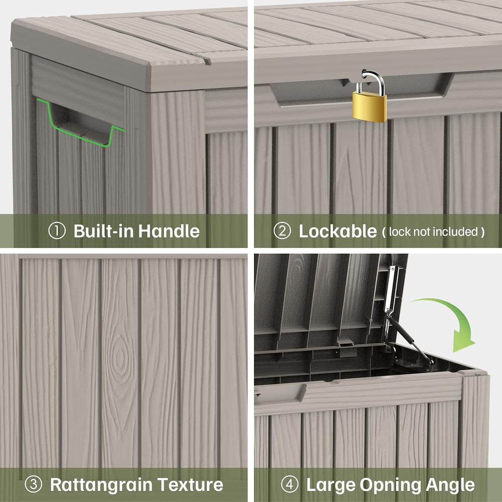 Outdoor Deck Storage Box, 90 Gallon Deck Box,Lockable Patio Storage Bench