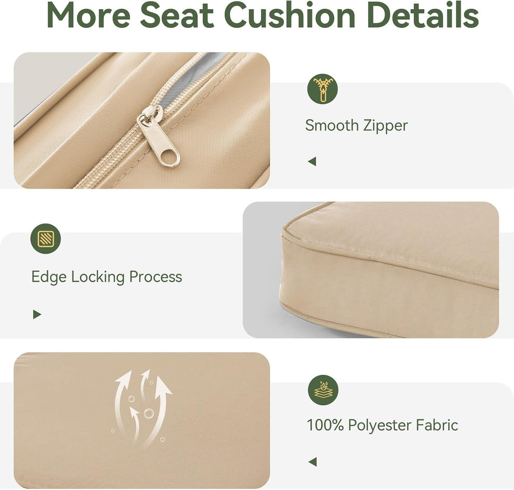 Aoxun 14-Piece Replacement Cushions for Outdoor Furniture, Outdoor Cushions f...