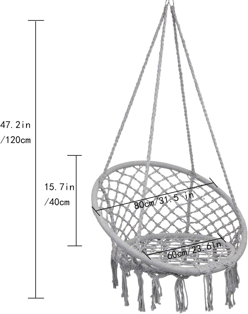 Y- STOP Hammock Chair Macrame Swing, Max 330 Lbs, Hanging Cotton Rope Hammock...