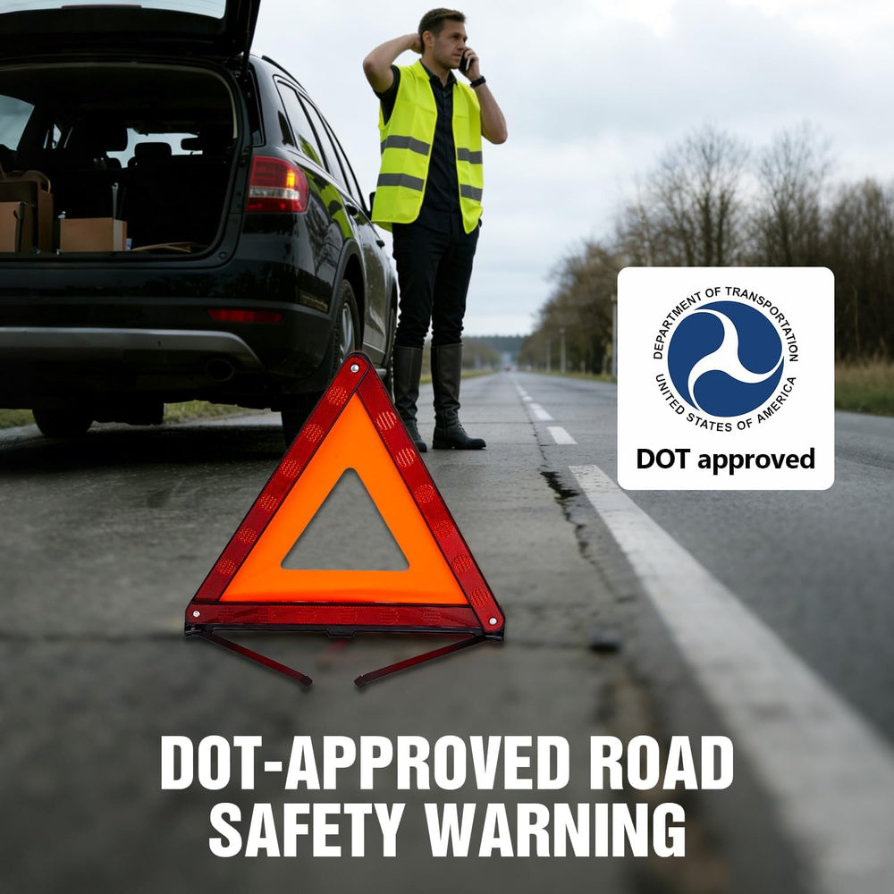 XOOL Emergency Warning Triangle Kit – Roadside Safety Kit with Reflective War...