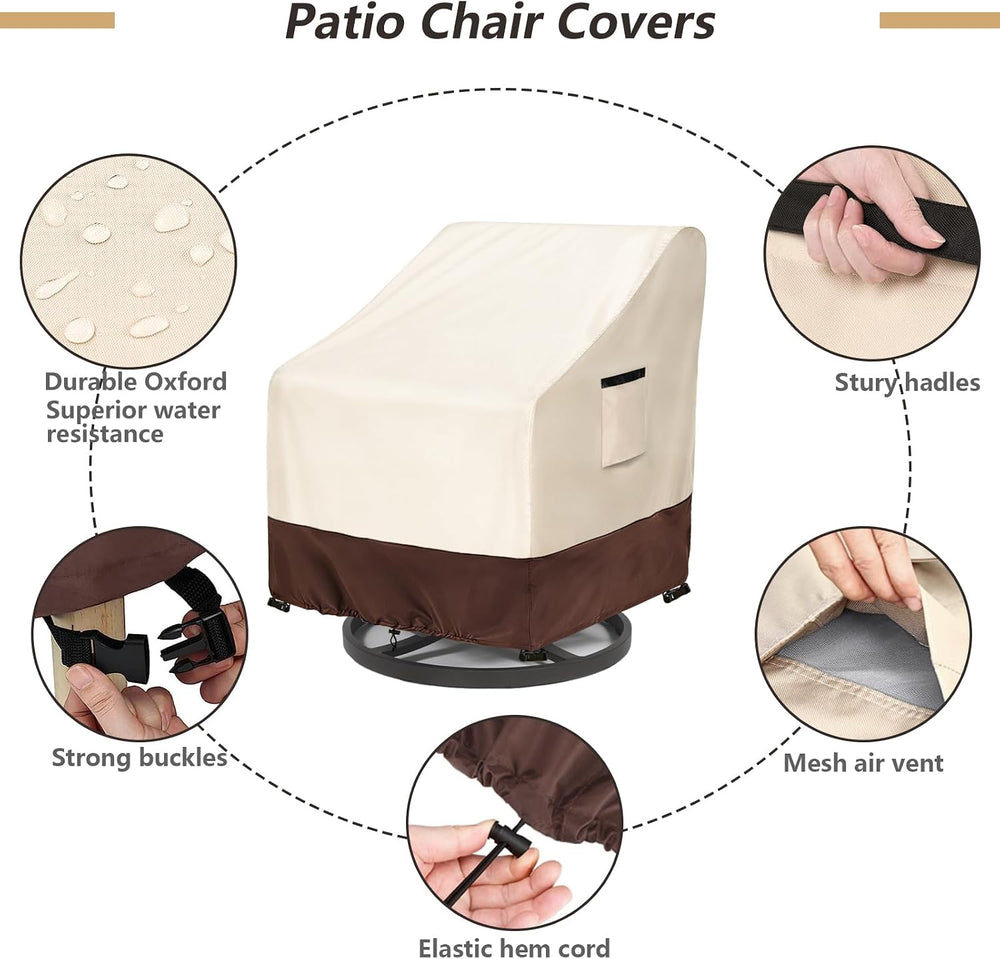 Waterproof Patio Chair Covers 2 Pack, 33" W x 35" D x 38.5" H