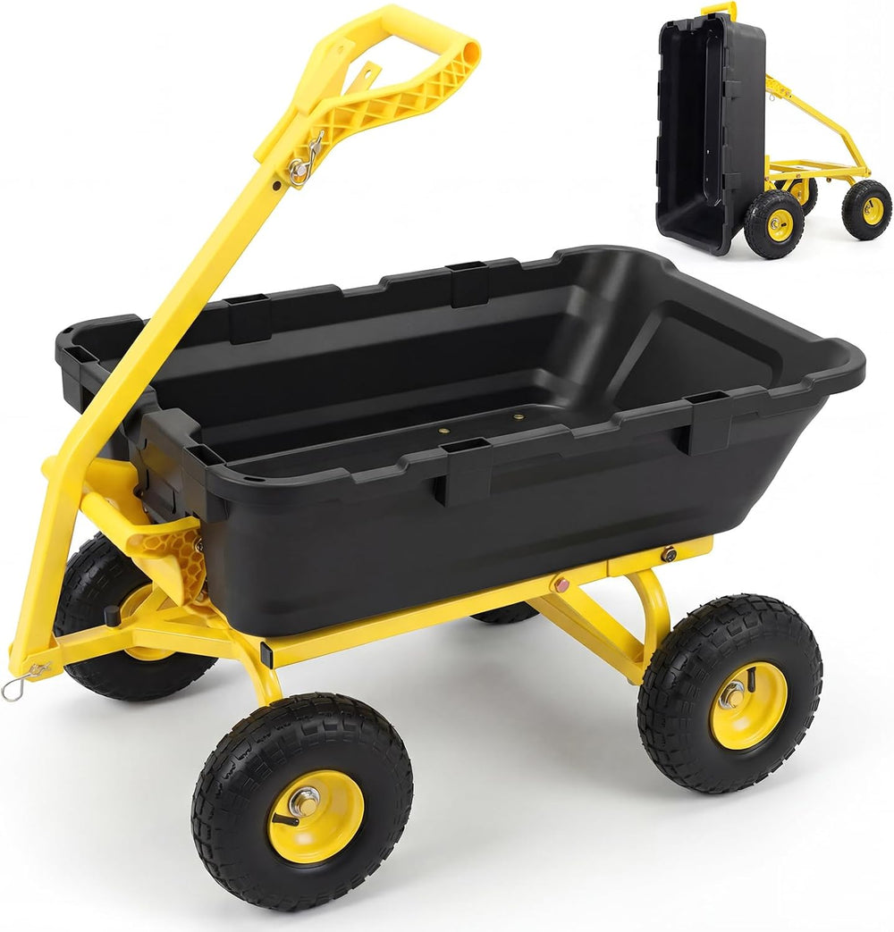 Sekey Garden Dump Cart, 1000 lb Capacity, Quick-Release Bed