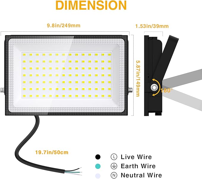 Onforu 120W LED Flood Light Outdoor, 12000LM Security Lights, IP66 Waterproof...