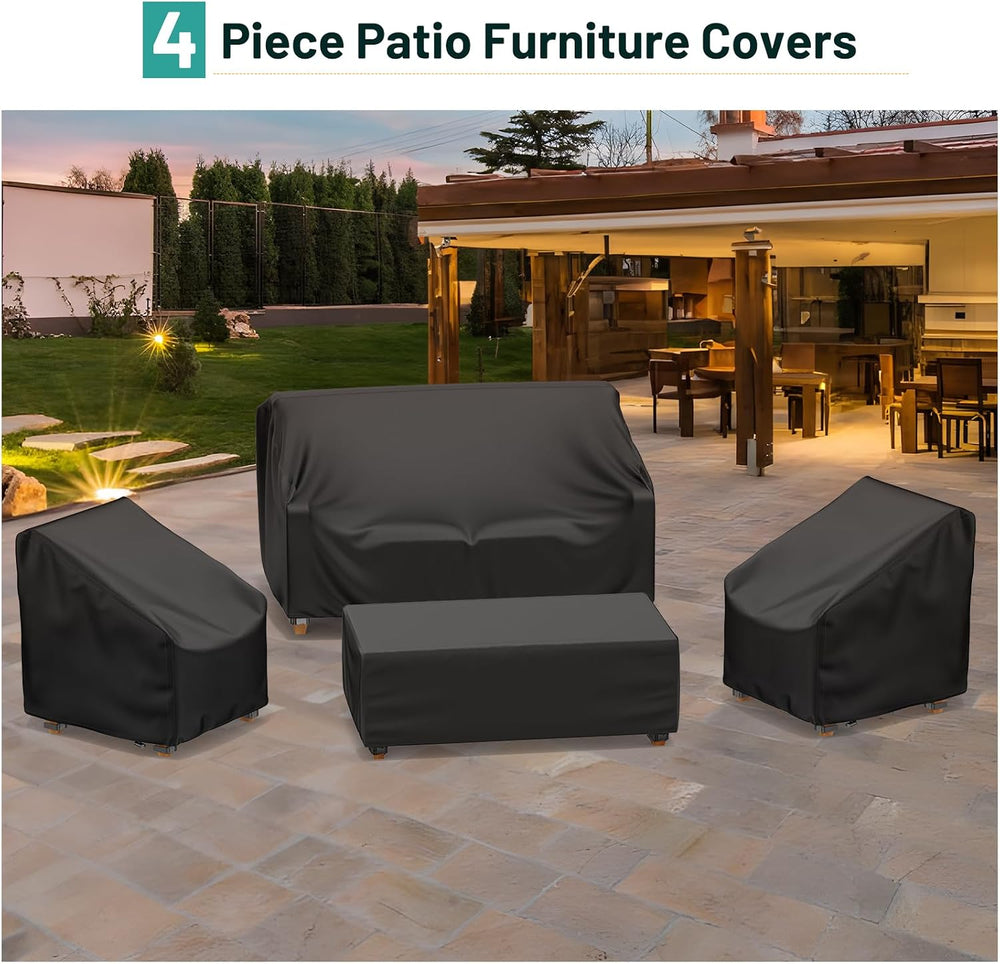 Mrrihand Patio Furniture Covers, 4 Piece Outdoor Furniture Cover Waterproof i...