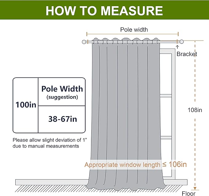 NICETOWN Sliding Room Divider for Space - Wide Width Thermal Drapes, Absorb N...