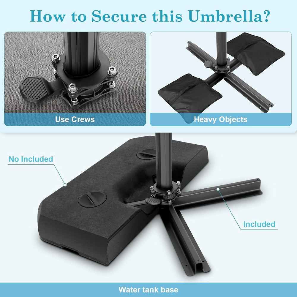 HOTEEL 10x10ft Patio Umbrella Cantilever Umbrella Double Top - Upgrade and In...
