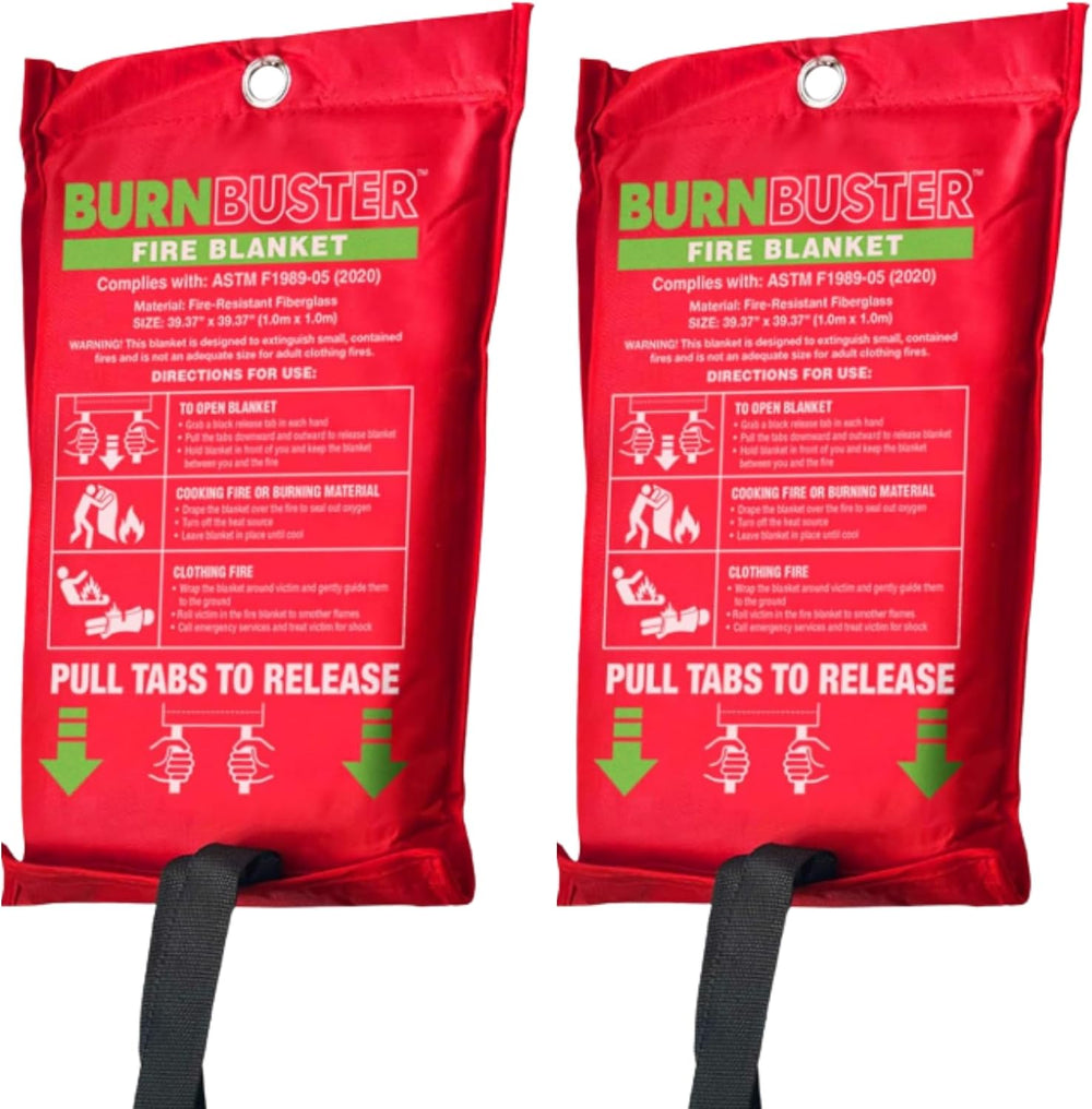 2-Pack Emergency Fire Blanket - ASTM Certified Fire Suppression Blanket for H...