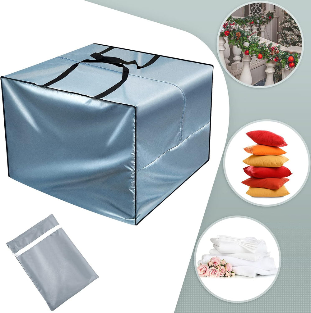 Patelai 2 Pcs Outdoor Cushion Storage Bags with Zipper, 105 Gallon,Gray