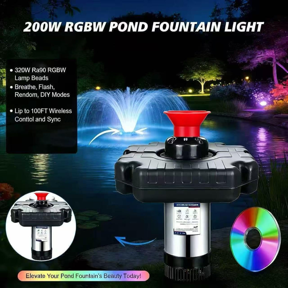 Pond Fountain Aerator,Pond Aerator,with Dynamic LED RGB Lighting Adjustable M...