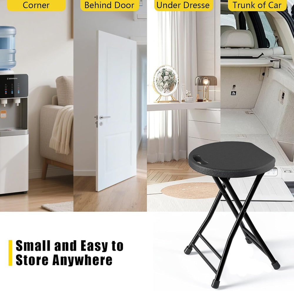 4 Pack Folding Stools with Foldable Table 6ft, Heavy Duty Dining Table and Ch...