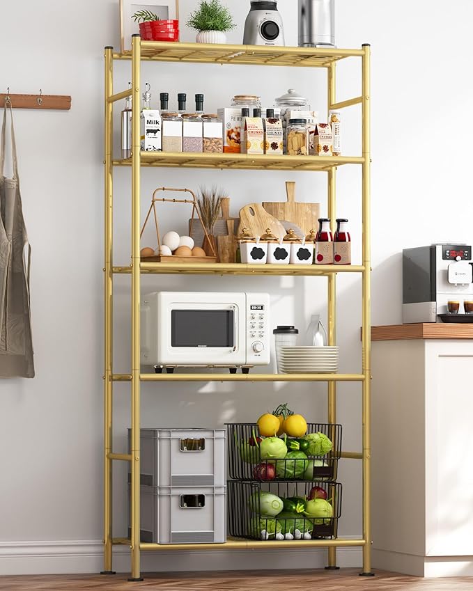 Storage Shelves - 5 Tier Shelf Organizer, Heavy Duty Garage Shelving Unit wit...
