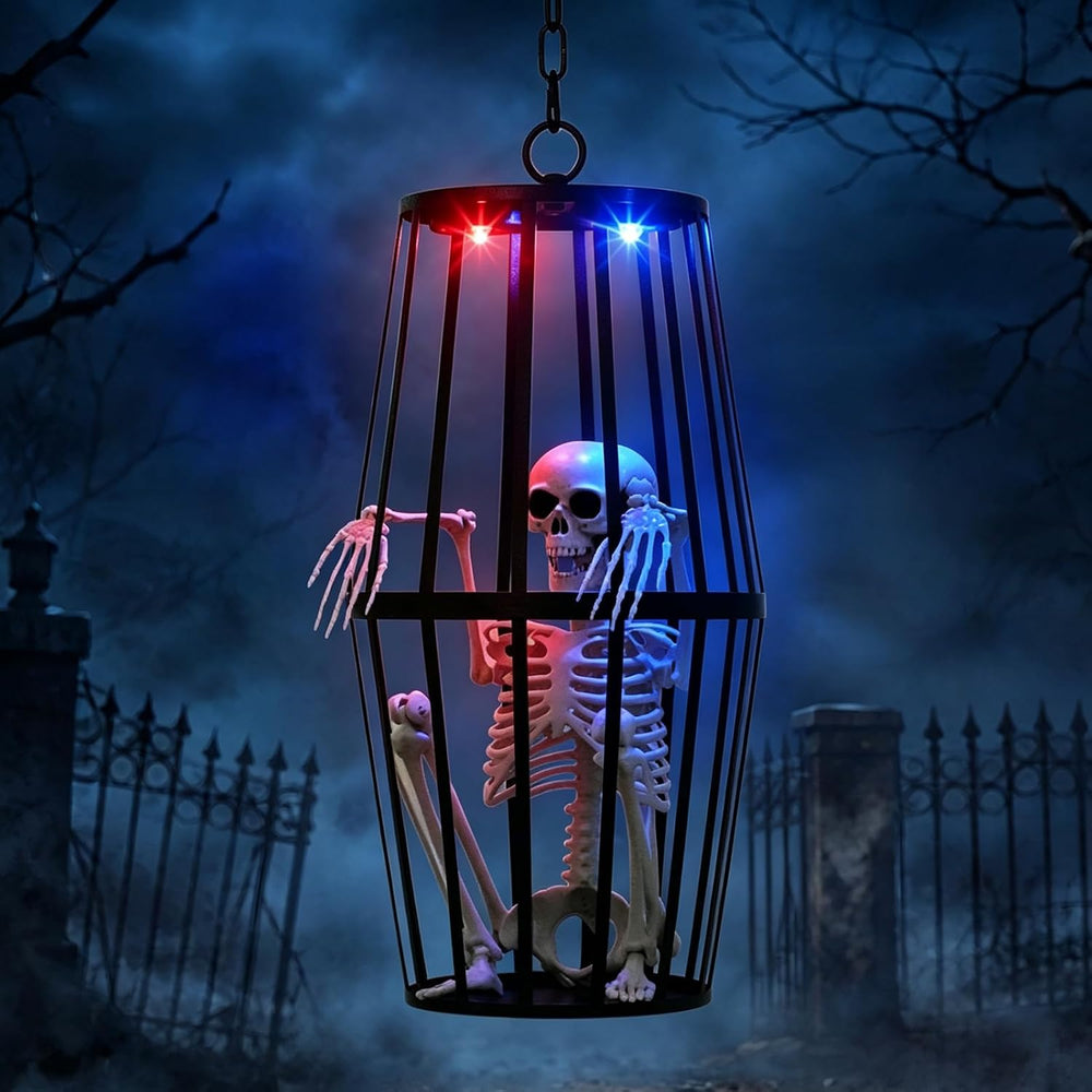 23” Scary Solar Hanging Skeleton Ghost Halloween Decorations Outdoor