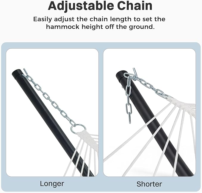 SUPERJARE Curved-Bar Hammock with Stand, 2 Person Heavy Duty Hammock Frame, D...