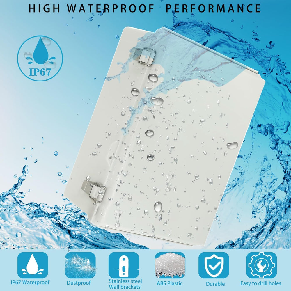 Waterproof Electrical Box with Mounting Plate, IP67 Junction Box Stainless St...