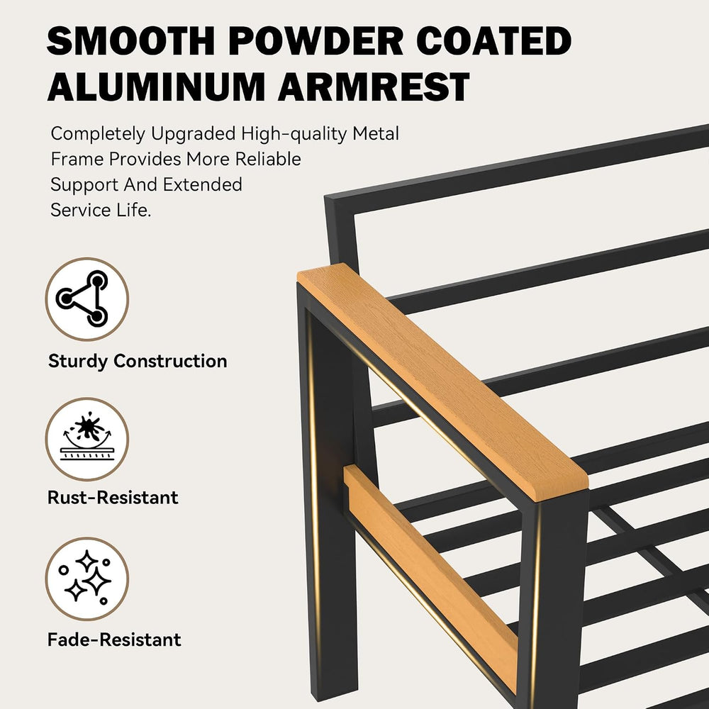 HOMREST Aluminum Outdoor Furniture Set, 6 PCS Metal Oversized Patio Furniture...