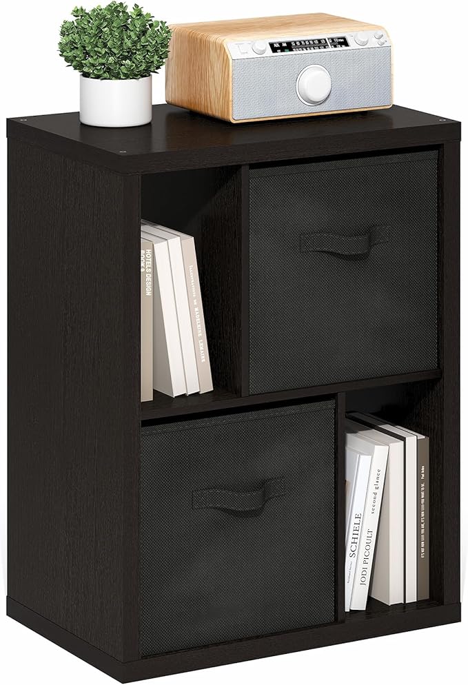 Furinno Viola Storage Shelf, 4-Tier Storage Rack with Bins, Book Shelf, Books...