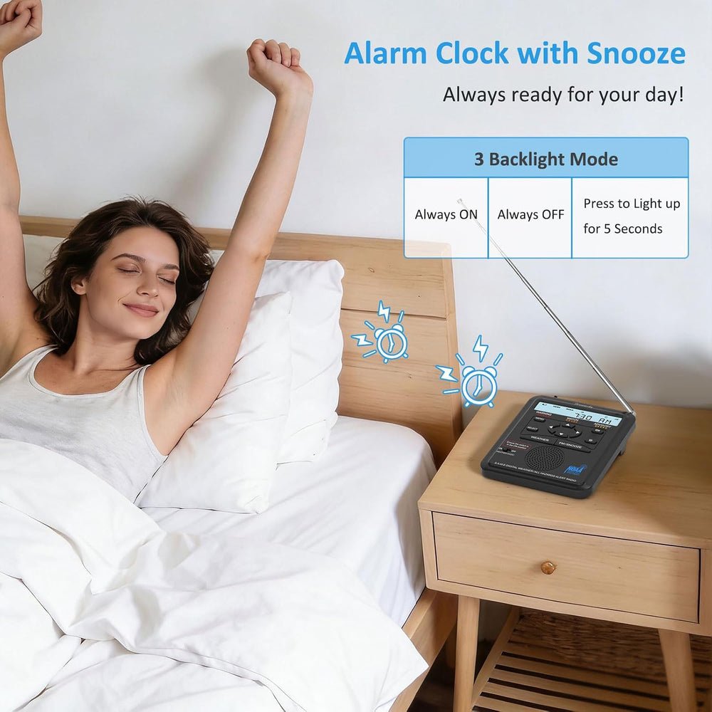 DreamSky Weather Radio NOAA Alert with Battery Backup & FM Radio for Home