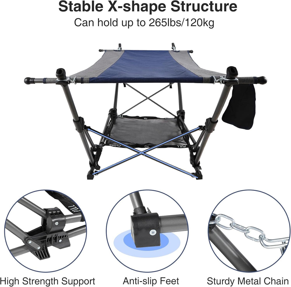 Portable Hammock with Stand, Collapsible Foldable Hammock Includes Removable ...