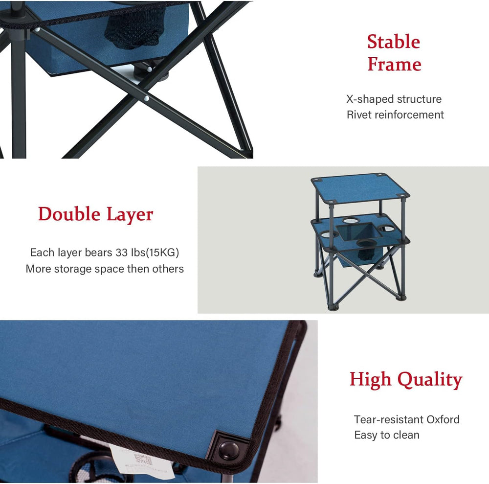 Folding Camping Table, Portable Outdoor Picnic Table, Lightweight Square Camp...