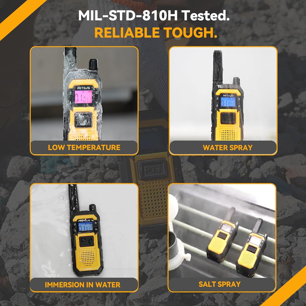 Retevis RB48 2 Way Radio Long Range, IP67 Waterproof Walkie Talkies Adults